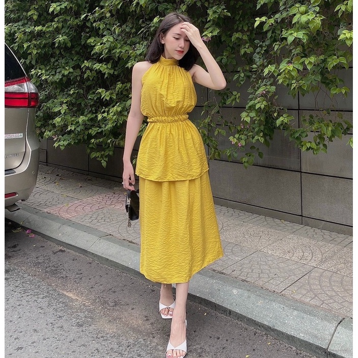[Hỏa tốc] Sét bộ cổ yếm đũi 2 màu - Maxi ngọc lan