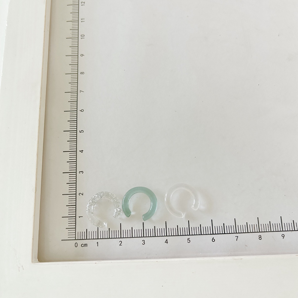 Bộ khuyên kẹp vành tai bằng nhựa resin trong suốt màu kẹo phong cách Harajuku Hàn Quốc dễ thương cho nữ