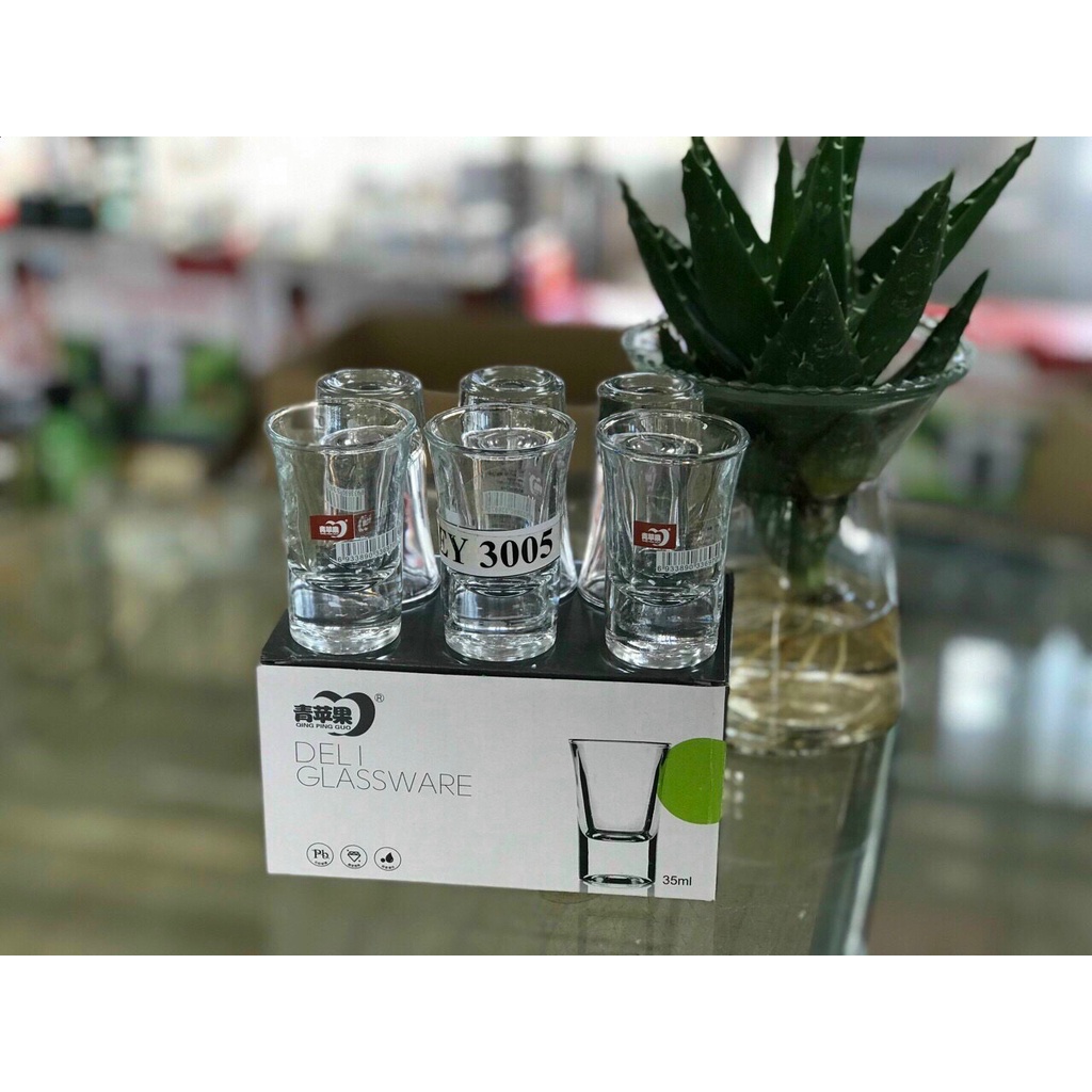 Bộ 6 chén cao uống rượu Deli Glassware 35ml #3005