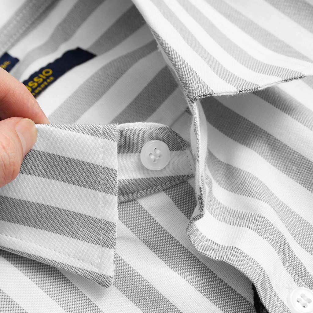 Sơ mi sọc nam cao cấp LI QUIN vải cotton lụa siêu thoáng mát, chuẩn form HUSSIO