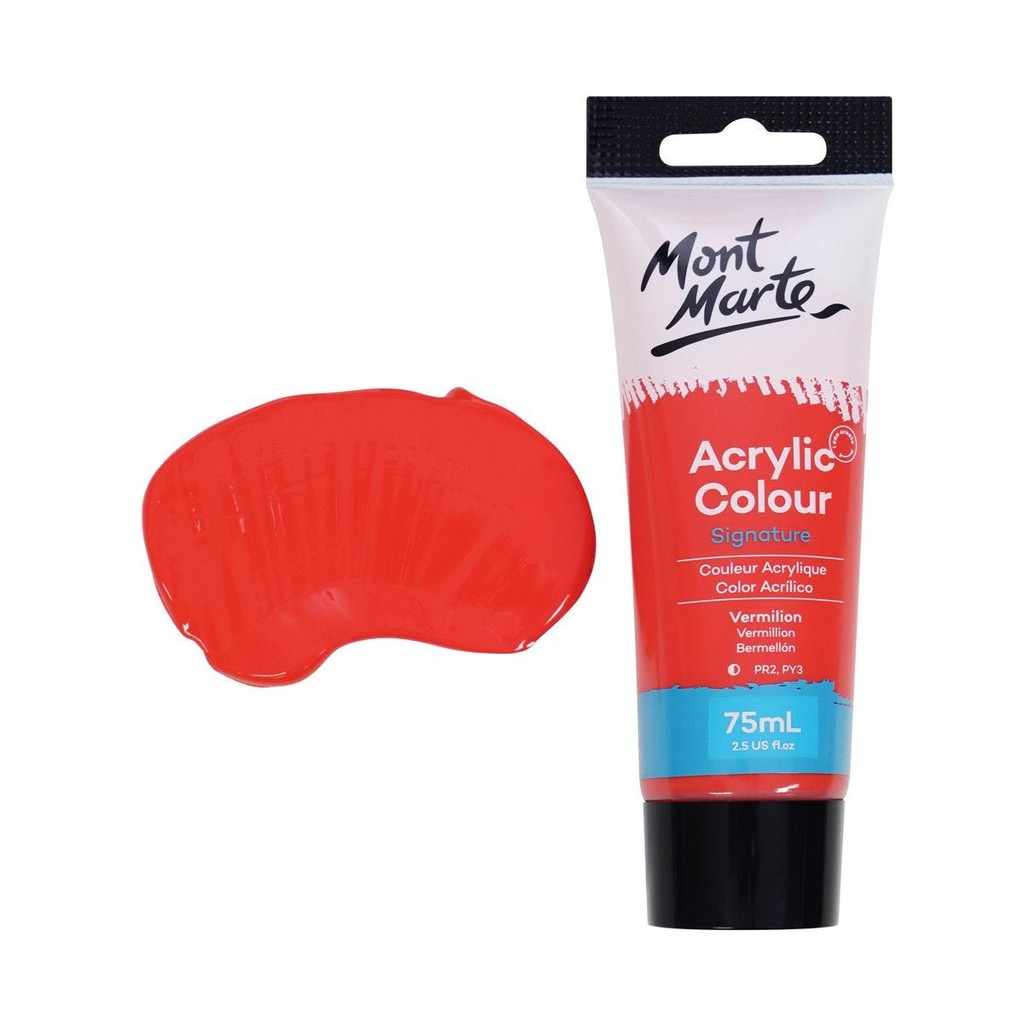 Màu Acrylic Mont Marte 75ml - Vermilion - Acrylic Colour Paint Signature 75ml (2.54oz) - MSCH7509