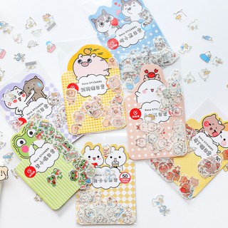 Set 50 sticker dán trang trí hình động vật Nami - đáng yêu xinh xắn