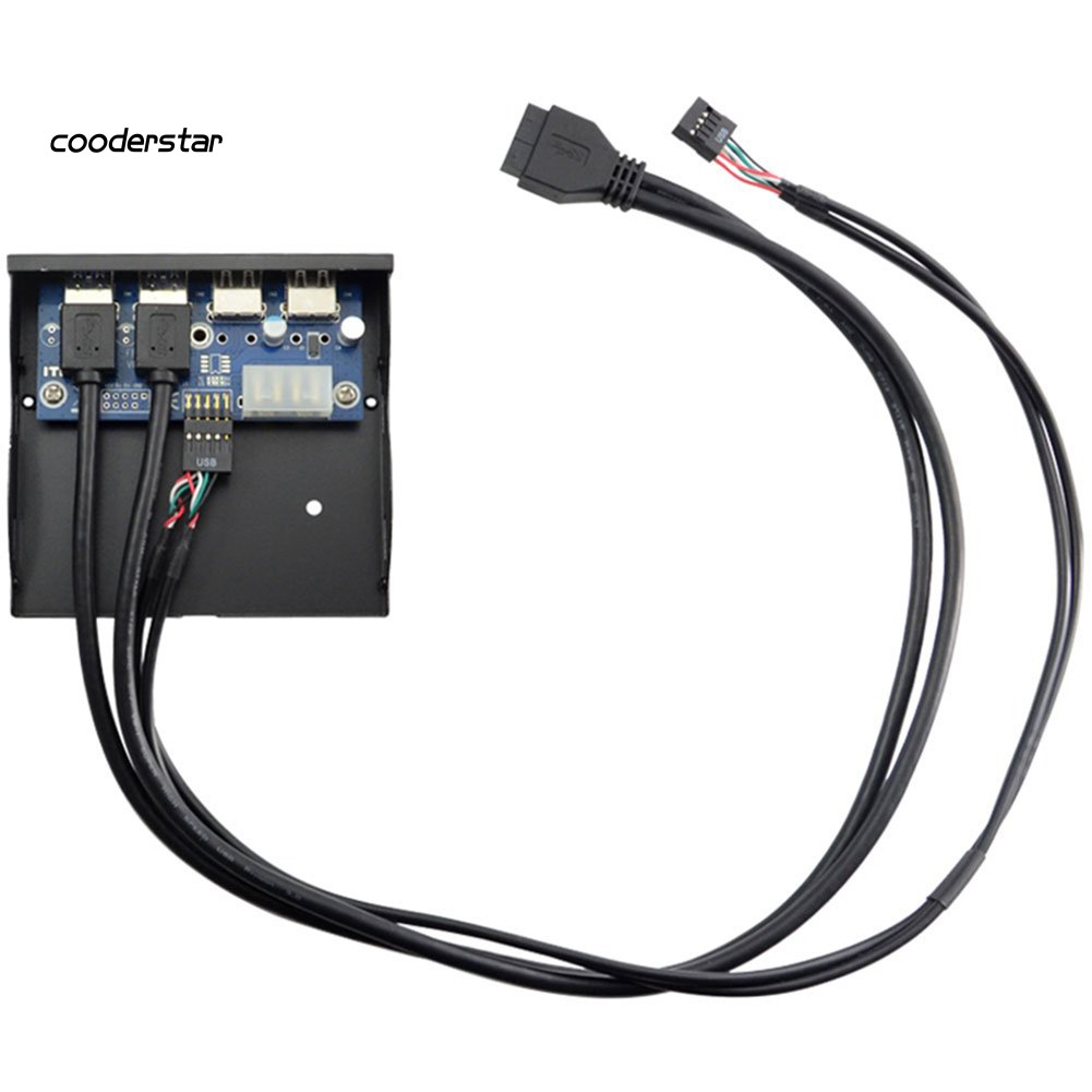 Bảng điều khiển phía trước ổ đĩa mềm 4 chấu 3.5 inch USB 3.0 2.0 19/ 9 chấu bay hub 4 cổng dành cho máy tính