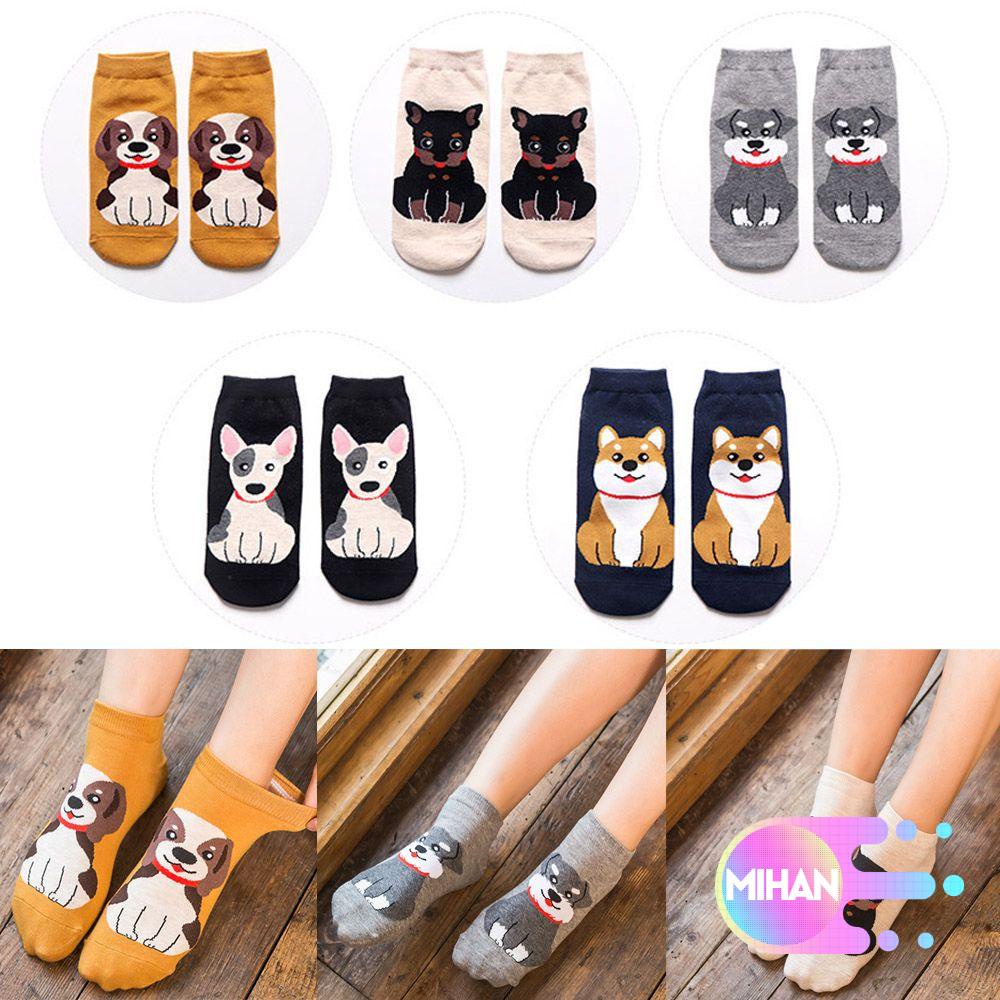 Vớ cotton cổ ngắn in hình chú chó dễ thương MIHAN1