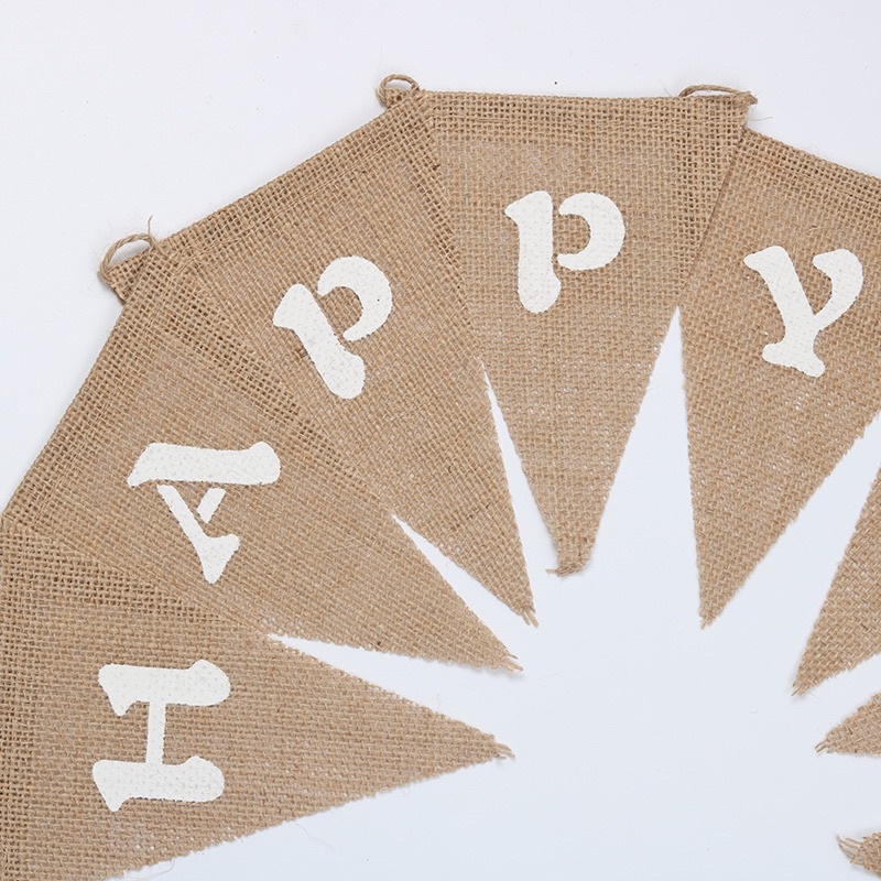 Dây Chữ HAPPY BIRTHDAY Vải Cói Tông Hà Quốc trang trí sinh nhật