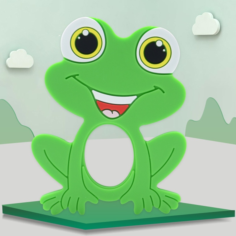 Đồ Chơi Ngậm Nướu Bằng Silicon Hình Ếch Hoạt Hình Dành Cho Bé