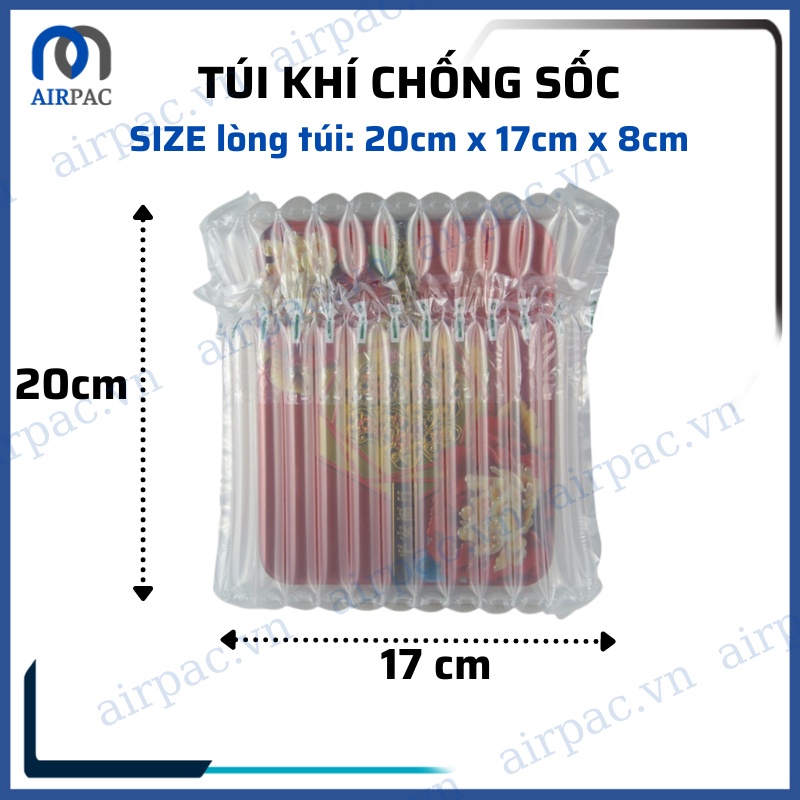 Bao bì túi nilon, bọc khí chống sốc vận chuyển đồ dễ vỡ 12 cột bọc đồ cỡ 20cm x 17cm x 8cm