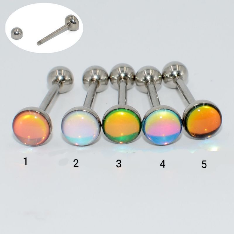 Khuyên Lưỡi Đính Đá - Khuyên Lưỡi Nhiều Màu - Khuyên thép y tế không gỉ - Khuyên Xỏ Lưỡi Nhiều Màu