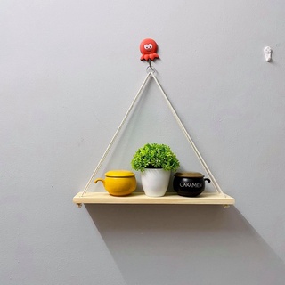 kệ gỗ treo tường trang trí kệ để đồ giá sách kệ có dây phong cách retro