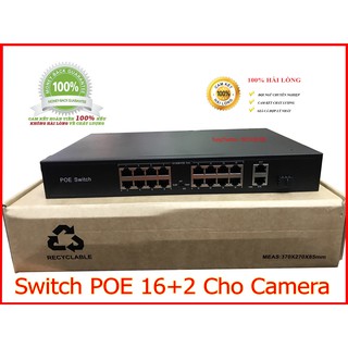 Switch chia mạng poe 16+2 cho camera
