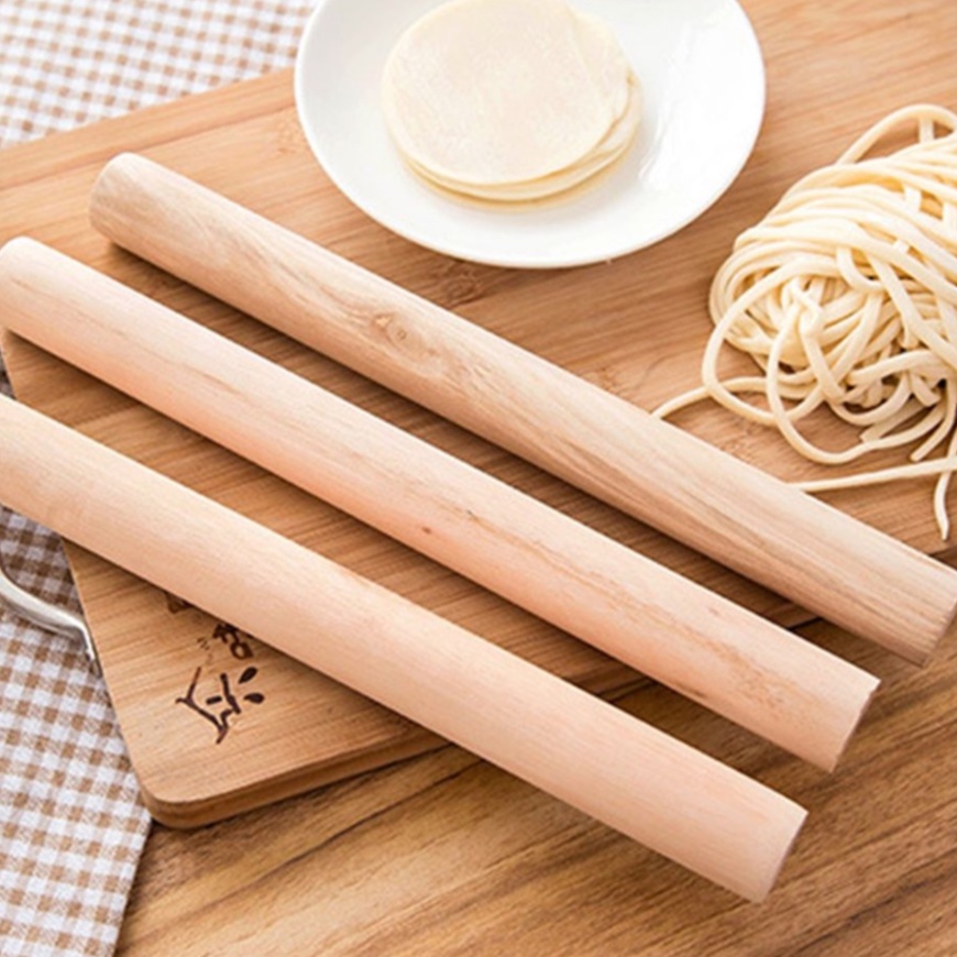 Sỉ 10 cây cán bột mì bằng gỗ dài 28cm tiện dụng