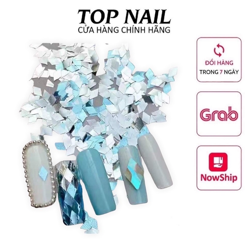 Set 2 hũ nhũ sequin hình thoi trang trí móng