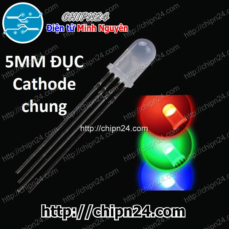 [10 CON] (TK1) Led 5mm ĐỤC 7 Màu RGB 4 chân K chung