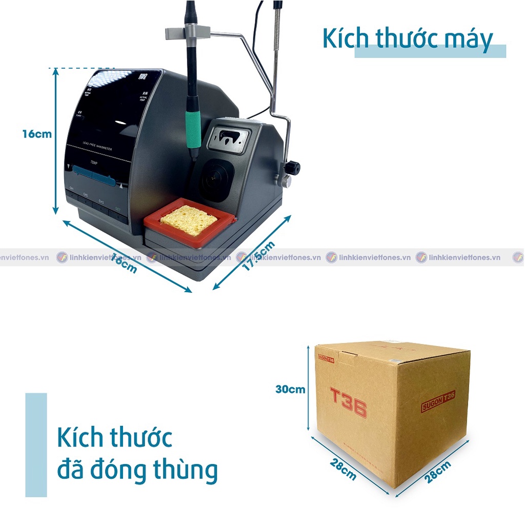 Máy hàn Sugon T36 (Mũi hàn JBC C115, 120W, 200-450 độ)