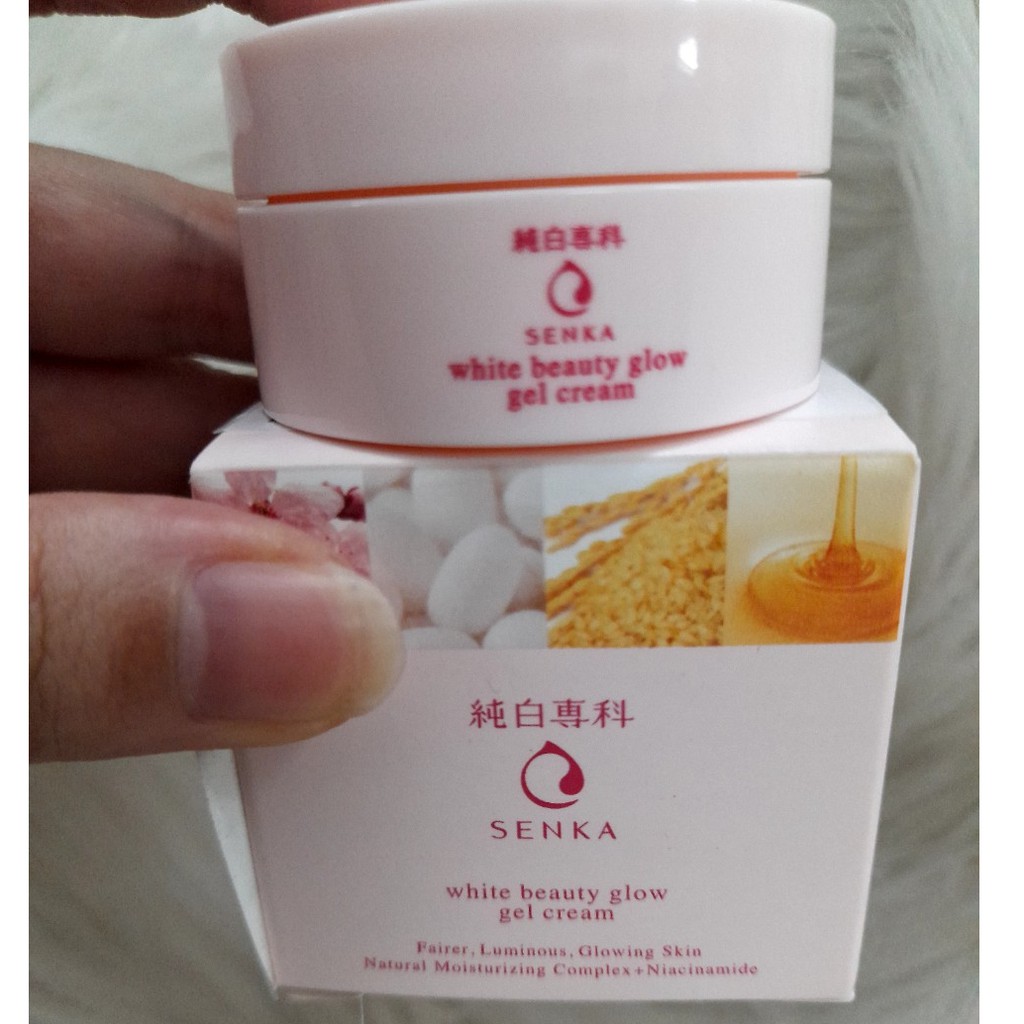 (mẫu thử 15g) Kem dưỡng trắng da ban đêm Senka White Beauty Glow Gel Cream | BigBuy360 - bigbuy360.vn