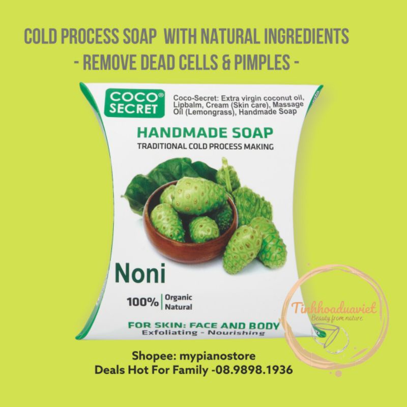[Sale - 2023] Set 10 bánh Xà bông Coco Secret dưỡng ẩm tẩy tế bào phương pháp Nguội không thêm bột màu - màu nước | BigBuy360 - bigbuy360.vn