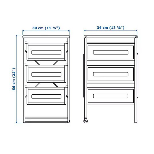 Kệ để đồ đa năng 3 tầng LENNART  IKEA