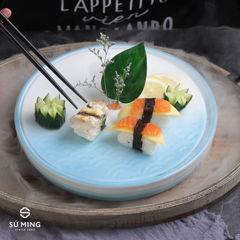 Khay Trang Trí, Khay Sứ Decor Tạo Khói Cho Sushi Nhật Bản, Sứ Chất Lượng Cao