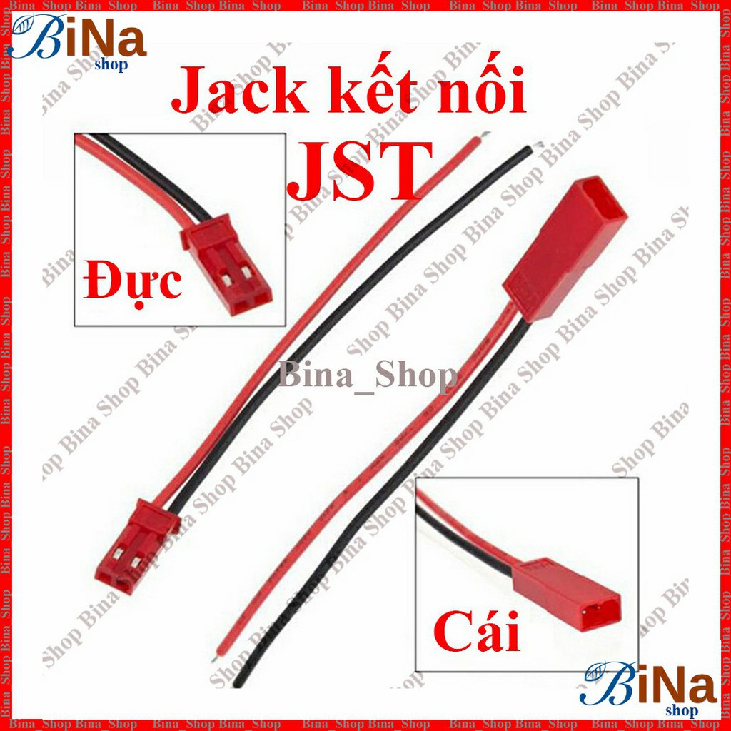 [10 cặp] Cáp JST 2P đực cái 10cm/15cm Cáp sạc JST đỏ