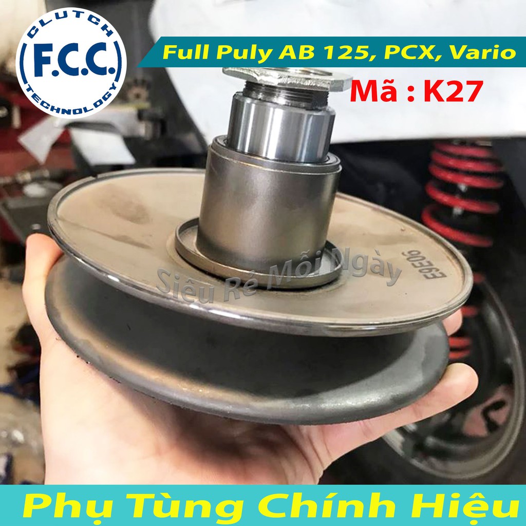 Full Bộ Puli FCC Nồi Sau Xe Japan Dùng Cho Honda PCX, Air Blade 125, Lead 125, SH Mode K27 Tặng Lò Xo và Chụp Lò Xo