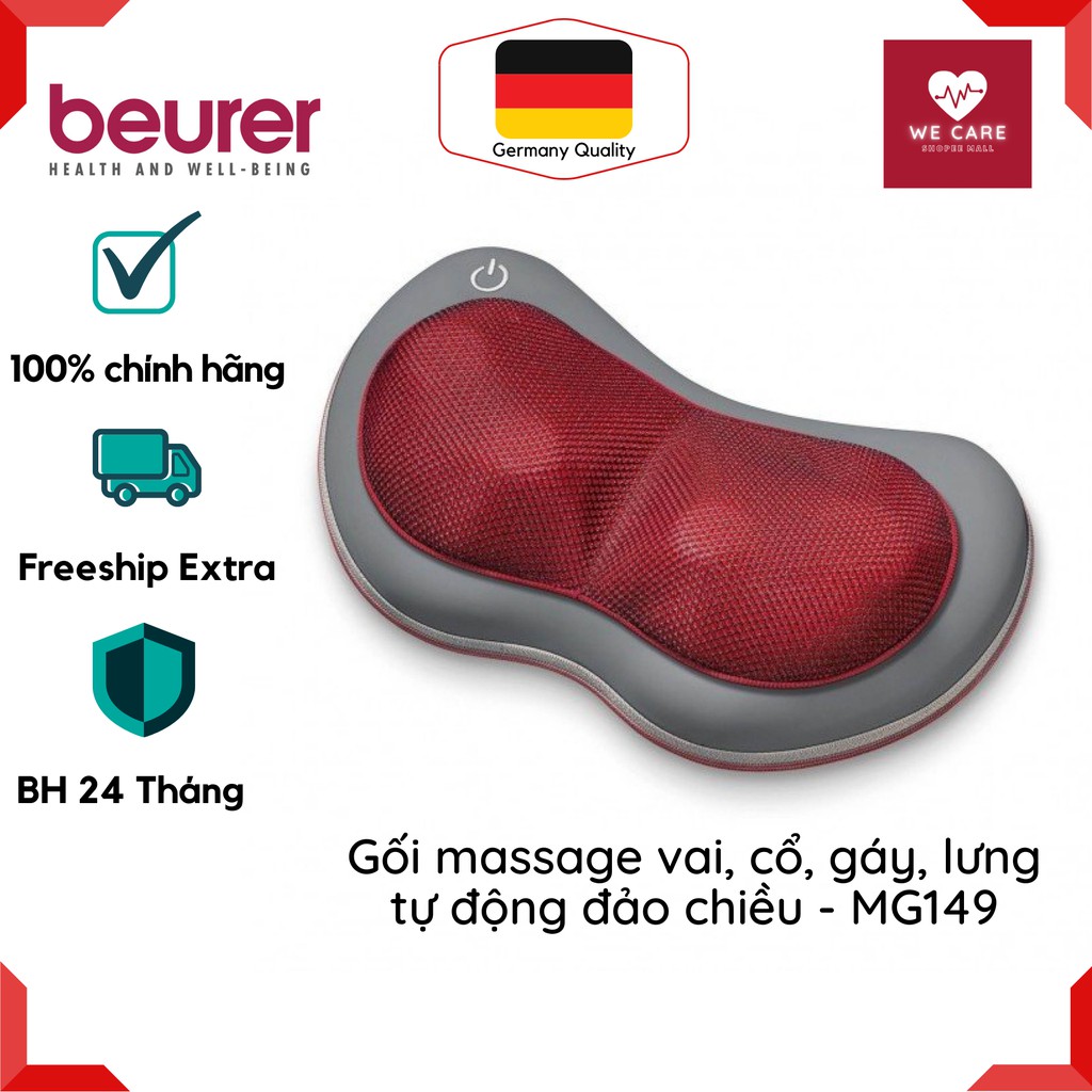 Gối massage vai, cổ, gáy, lưng tự động đảo chiều, tự động tắt - Hàng chính hãng Beurer MG149