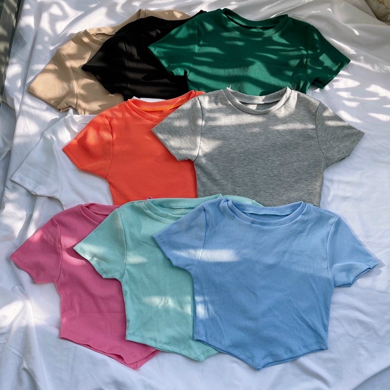 ÁO CROPTOP TAY NGẮN VẠT NHỌN