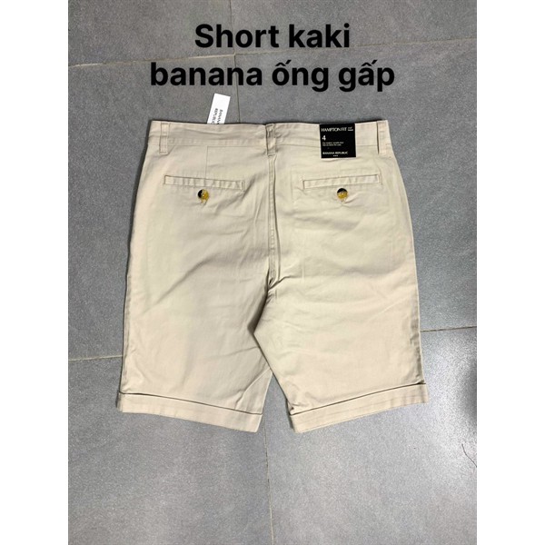 Quần short chất kaki mềm mịn, thiết kế cao cấp - Quần short kaki Banana ống gấp
