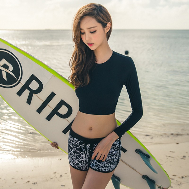 Đồ bơi 2 mảnh tay dài - áo đan dây sau lưng cực đẹp QHS1711A | BigBuy360 - bigbuy360.vn