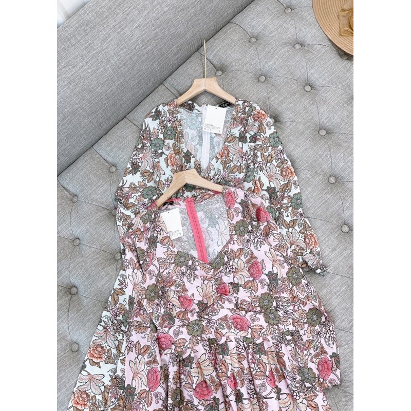 Váy maxi hoa zúm ngực dáng xoè | BigBuy360 - bigbuy360.vn