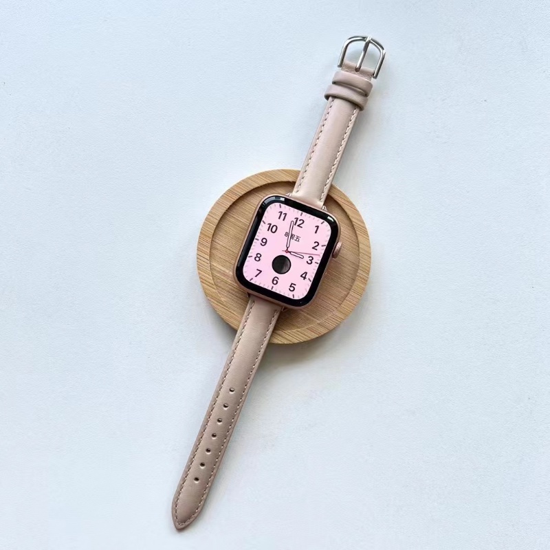 Dây Đeo Bằng Da Mỏng Dành Cho Apple Watch 40mm 44mm 45mm 49mm 38mm 42mm 41mm Series 8 7 SE 6 5 4 3 2