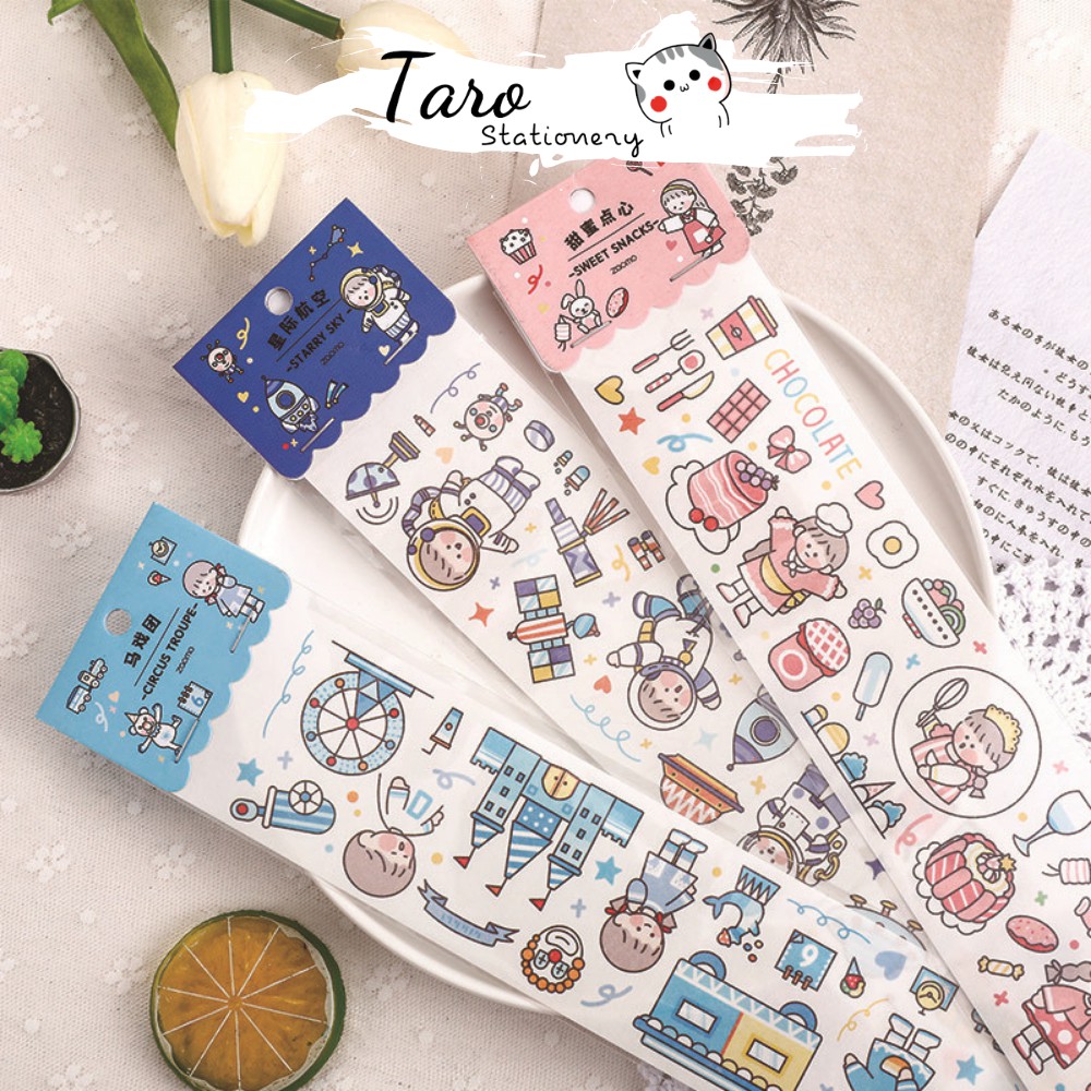Sticker dài siêu đáng yêu phong cách Hàn Quốc S16 Taro Stationery