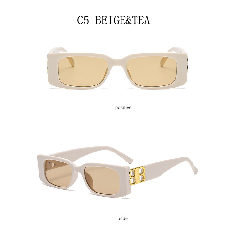 Kính Mát Hình Chữ Nhật Màu Đen Thời Trang Sang Trọng Cho Nam Nữ