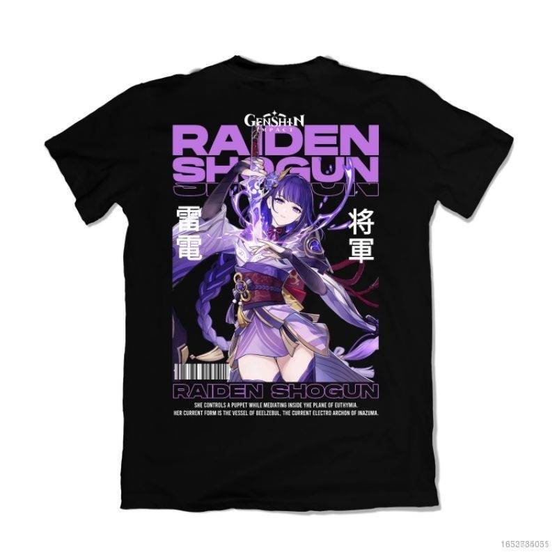 Áo Thun Thể Thao Ngắn Tay In Hình Anime bh1 Genshin Impact - Raiden Shogun Thời Trang Năng Động hb1