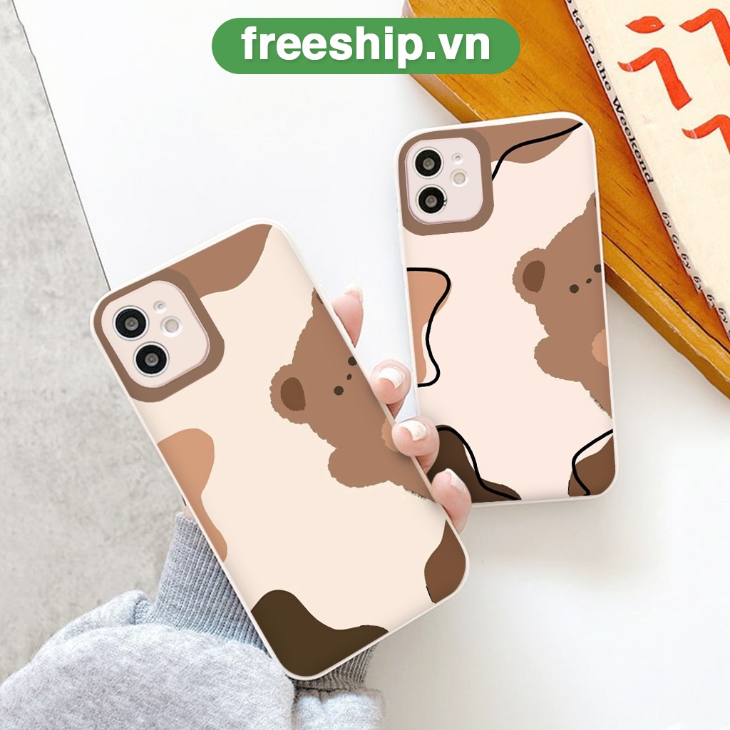 Ốp iphone - Ốp lưng iphone 11 hình gấu nâu nửa phải đẹp dành cho ip 6 đến 13promax - nn075