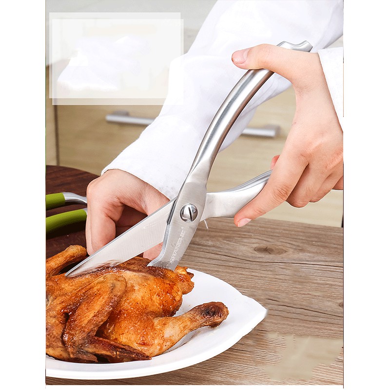 Kéo cắt gà inox- Kéo Nhật làm bếp đa năng cắt thịt thức đồ ăn