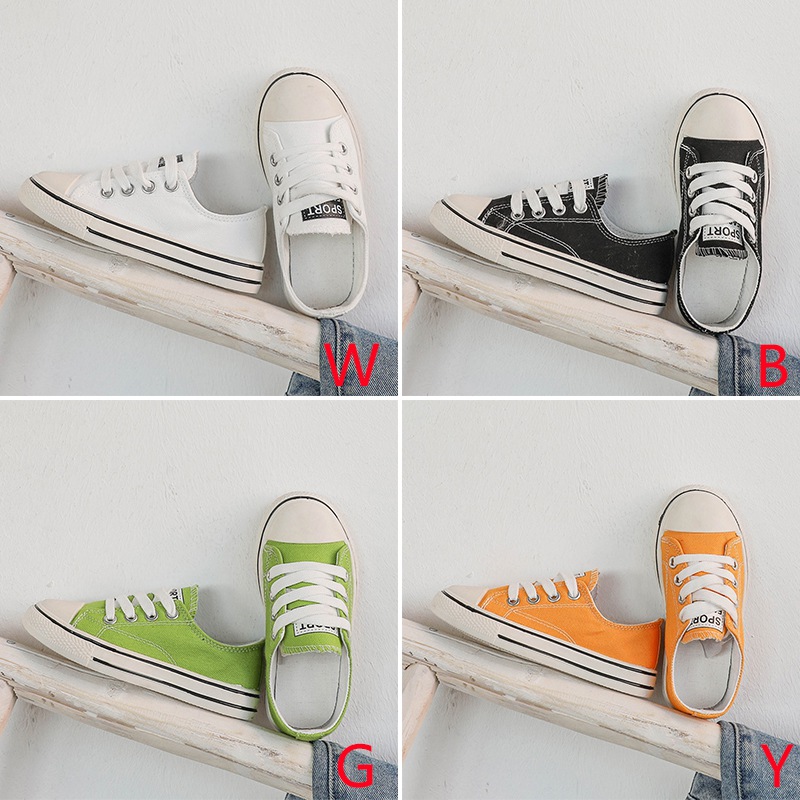 Giày canvas phong cách Hàn Quốc cổ thấp dành cho bé