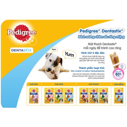 Pedigree Bánh xương cho chó cỡ trung Dentastix 98g có 4 que