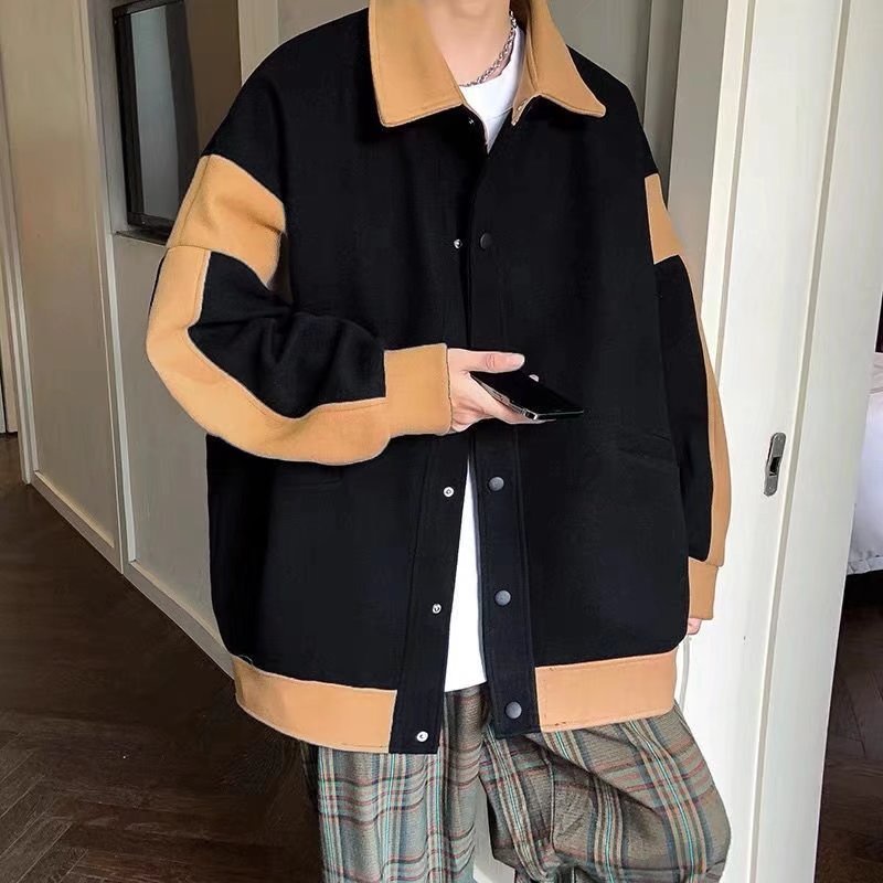 Áo khoác dày dặn form nam rộng trẻ trung cho thời trang áo khoác nam nỉ simple fashion áo khoác nam kaki Hàn Quốc áo khoác nam đẹp