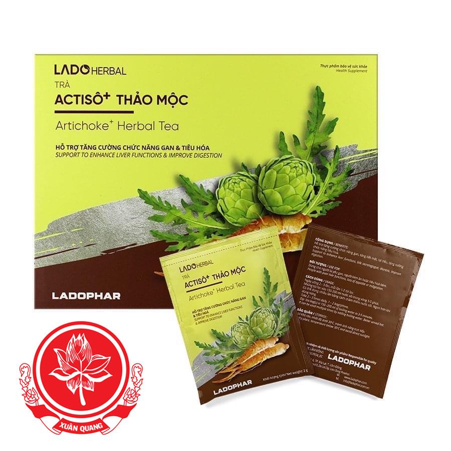 TRÀ ATISO LADOPHAR CAO CẤP  100 GÓI TÚI LỌC - GIÚP GIẢI ĐỘC GAN VÀ MỤN NHỌT