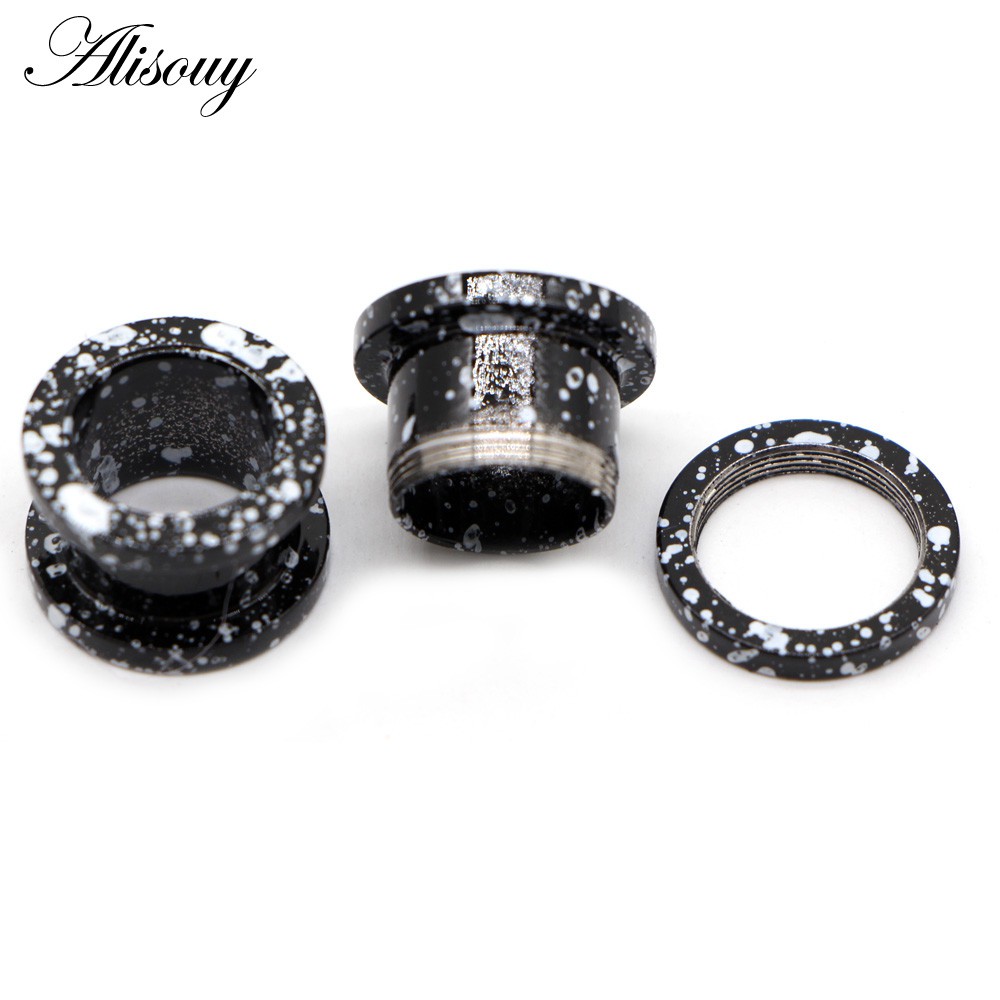 Alisouy Set 2 Khuyên Nong Tai Bằng Thép Không Gỉ 2-16mm Cá Tính