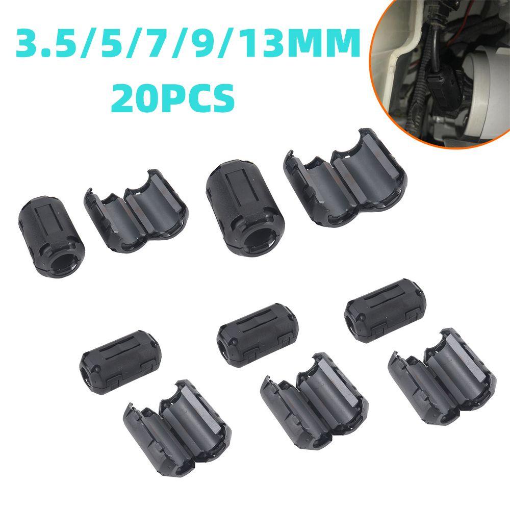 MYRONGVN Set 20 Kẹp Dây Cáp Lọc Tiếng Ồn Màu Đen 3.5 / 5 / 7 / 9 / 13mm