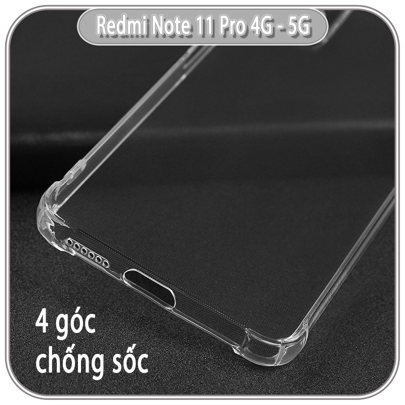 Ốp lưng cho Xiaomi Redmi Note 11 Pro 4G - 5G - Note 12 pro 4G bản quốc tế TPU Trong Suốt Che Camera