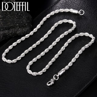 Vòng cổ mạ bạc 925 kiểu dây bện thời trang mới cho nam và nữ