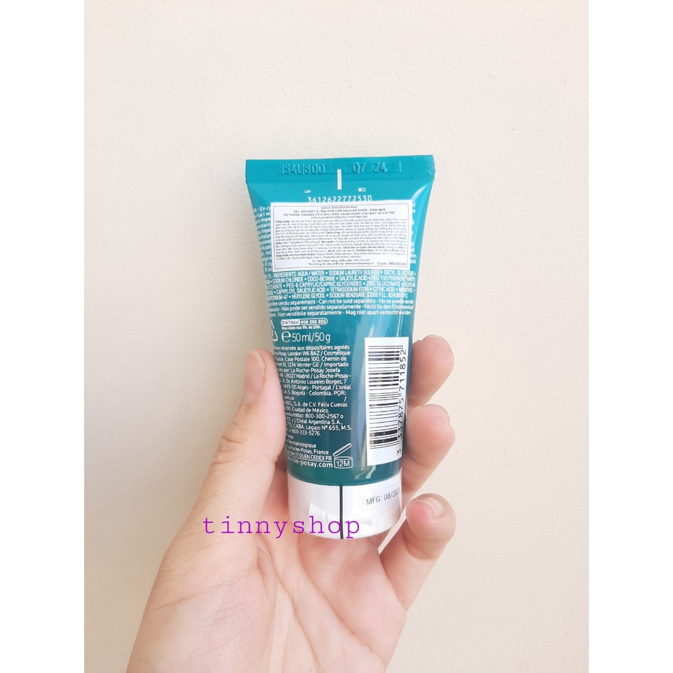 Gel Rửa Mặt &amp; Tắm Giúp Làm Sạch Bã Nhờn, Giảm Mụn La Roche-Posay Effaclar Micro Peeling Purifying 50ml