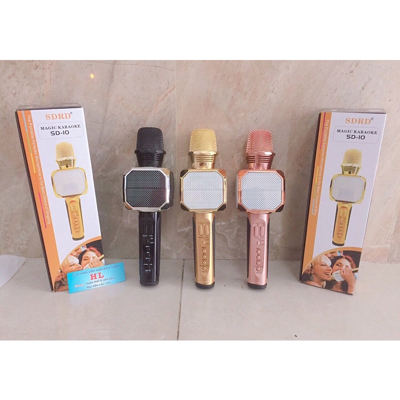 Micro Karaoke SD10 Cao Cấp. Kiểu Dáng Cực Đẹp, Âm Thanh Sống Động, Cầm Chắc Tay, Độ Bền Cực Cao. Bảo Hành 12 Tháng