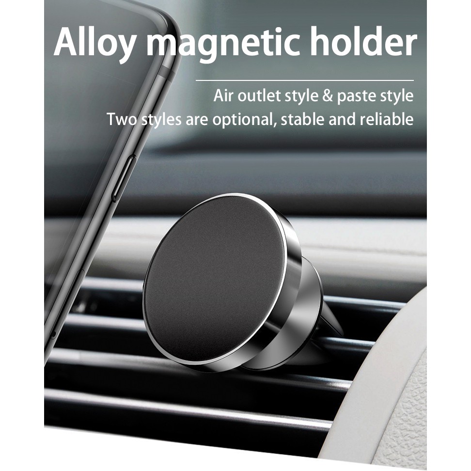 Giá Đỡ Điện Thoại Từ Tính Xoay 360 Độ Bằng Kim Loại Gắn Lỗ Thông Gió Xe Hơi° Kẹp Dính Xoay