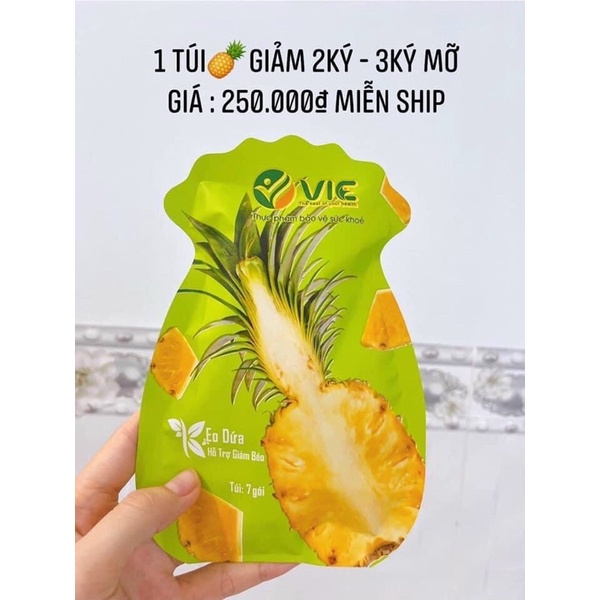 Kẹo Dứa  giảm cân Plus VIC organic, hỗ trợ giảm mỡ, giảm thèm ăn ( 1 túi 7 viên) hàng công ty chính hãng