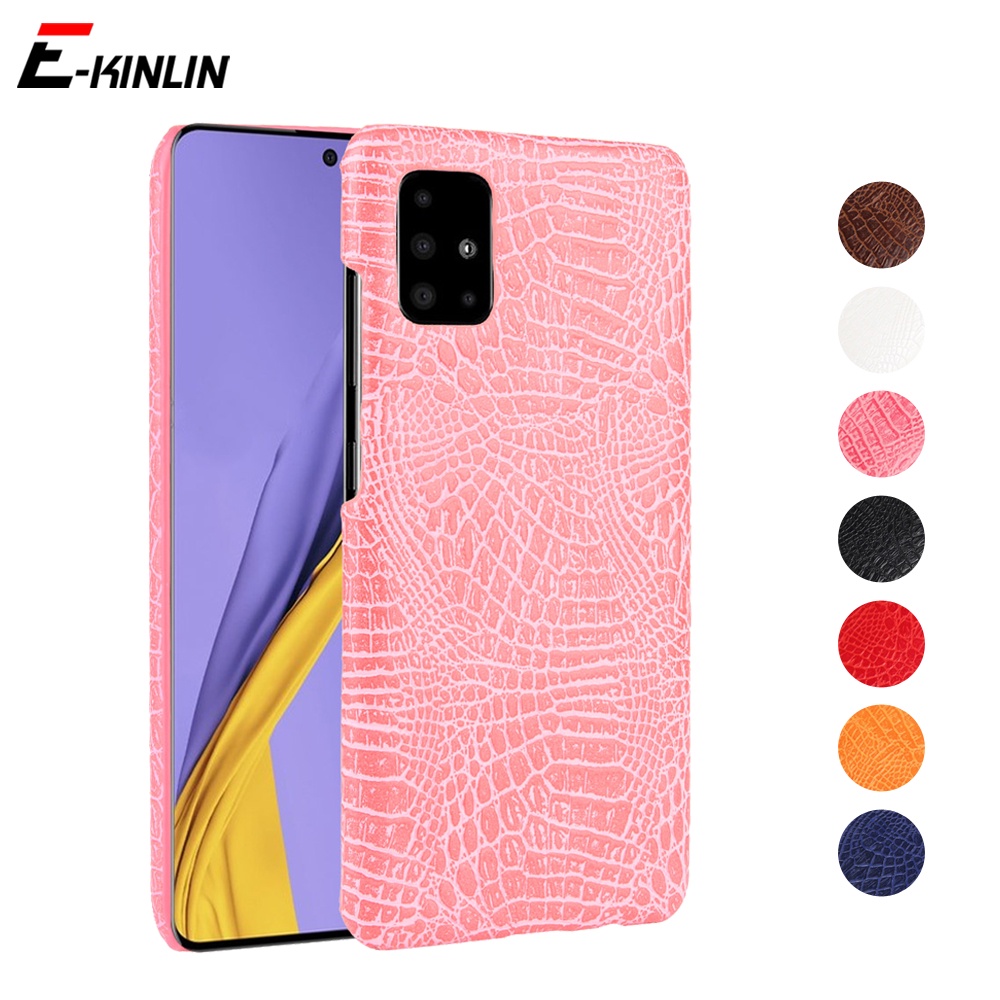 Ốp Điện Thoại Nhựa Cứng Giả Da Cá Sấu Thời Trang Cho Samsung Galaxy A01 Core A21s A23 A31 A71 5G