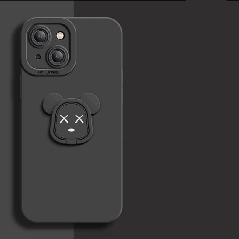 Ốp lưng chống bẩn Viền Nổi cạnh vuông kèm iring Kaws iphone 7plus x xsmax 11 11promax 12 12promax 13 pro max promax plus