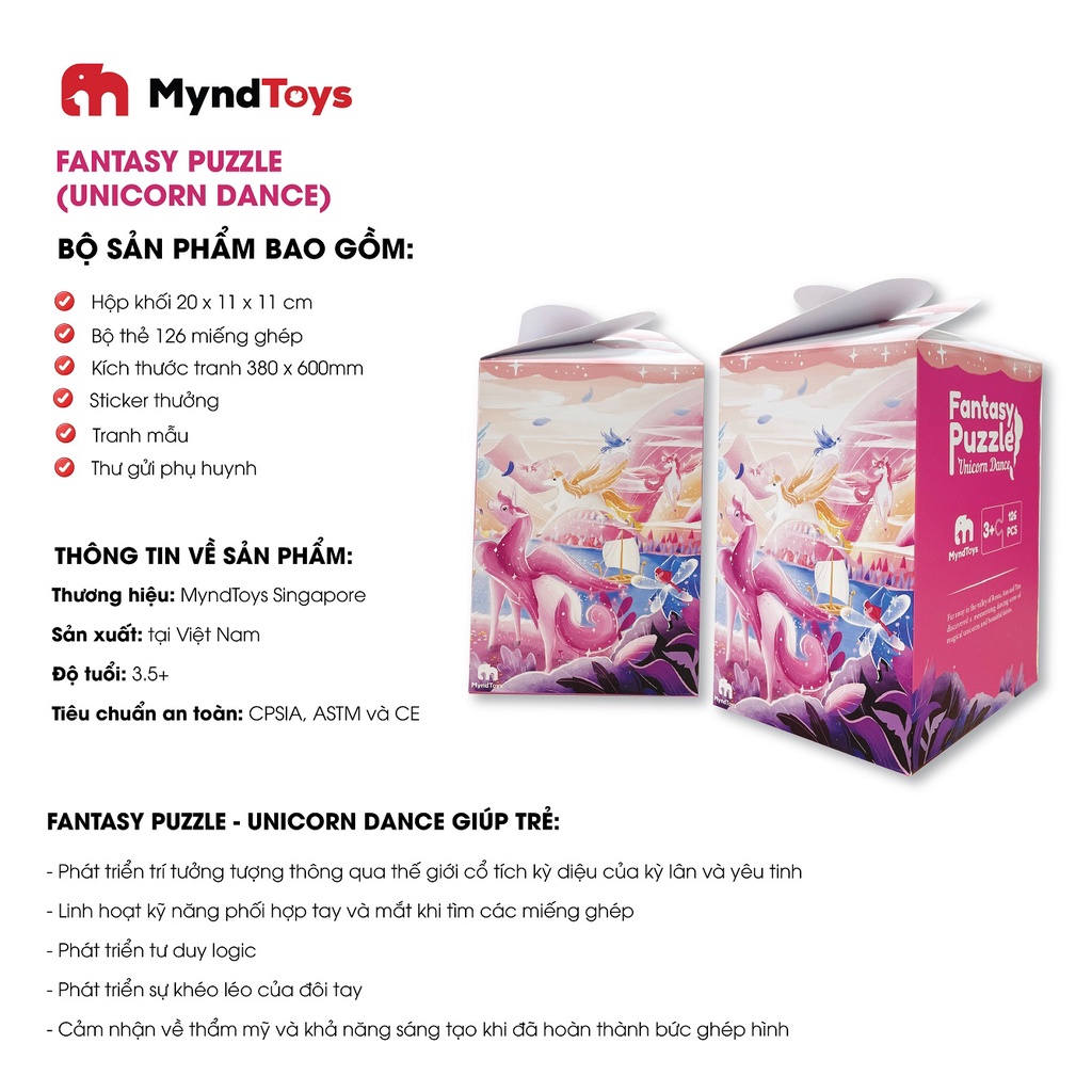 Xếp Hình MYNDTOYS  Freeship MY FIRST PUZZLE Chủ Đề Nàng Tiên Cá và Kì Lân Cho Bé Từ 3+